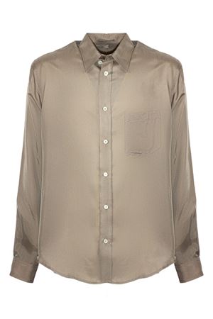 Mud-brown cupro shirt MAURO GRIFONI | G6AB0069ABU93G